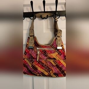Tyler Roden Vibrant Red and Pink Geometric Shoulder Bag